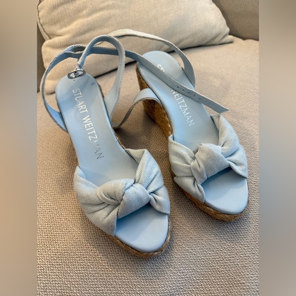 Stuart Weitzman Shoes - Stuart Weitzman Playa Espradille Knot Wednesday Sandals in Light Blue